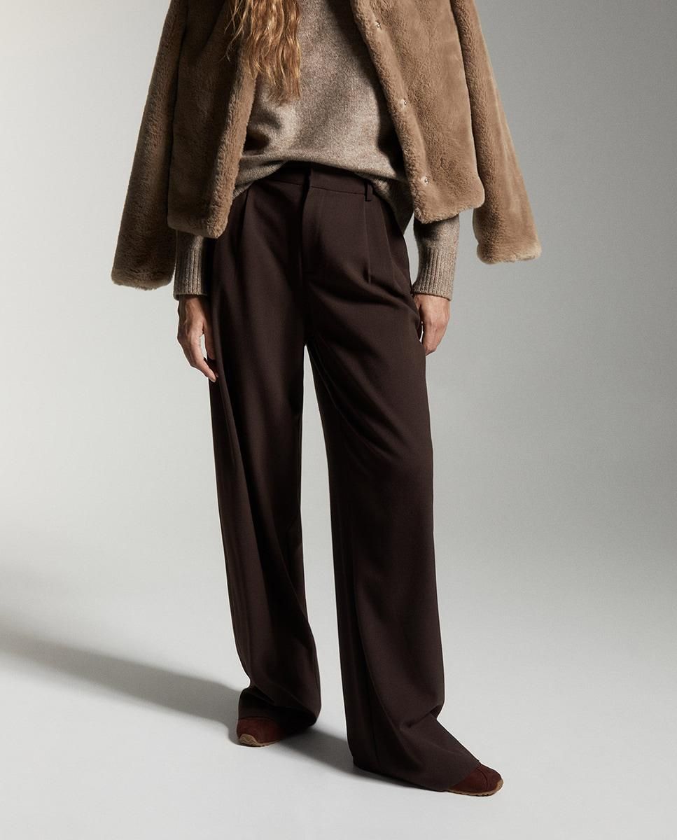 스페라 테일러드 와이드핏 정장 슬랙스 팬츠 58405003268 MARRON - 상품 이미지