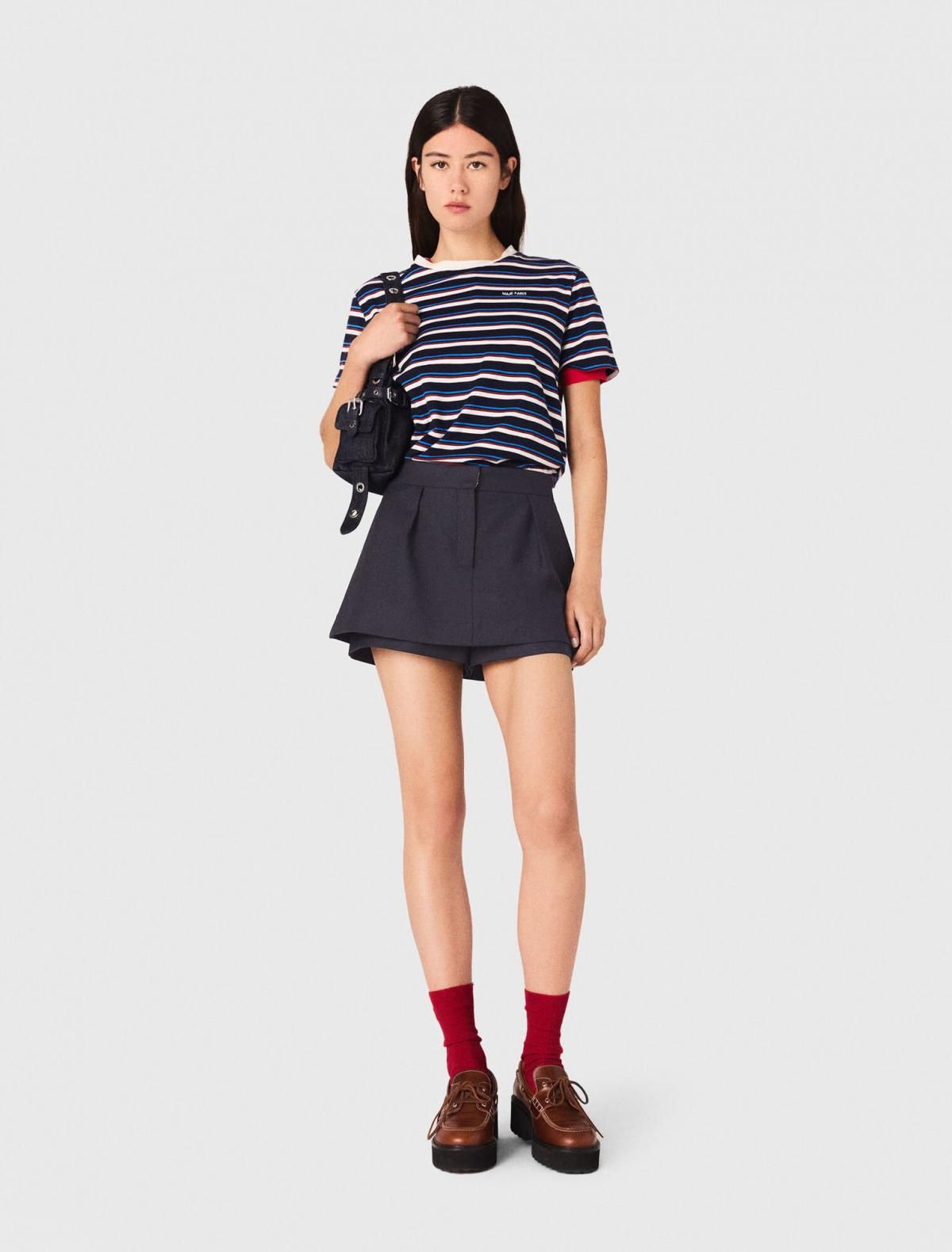 마쥬 테일러드 미니 스커트팬츠 다크네이비 록이펙트 3661601970306 MARINE - 상세 이미지 2