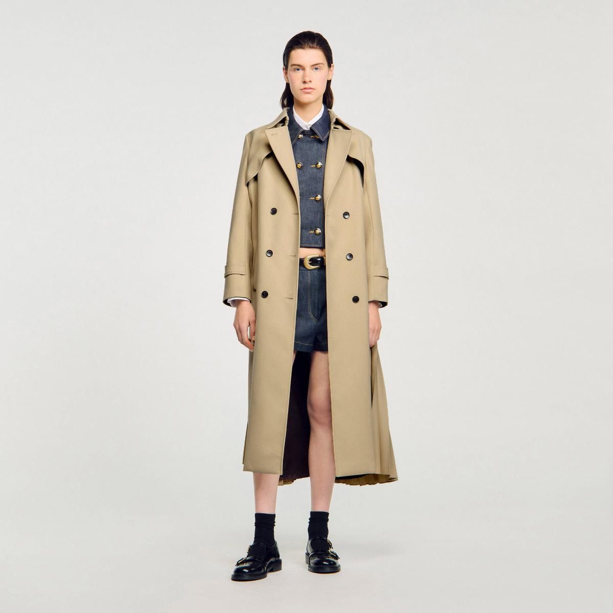 산드로 클래식 베이지 더블버튼 벨트 트렌치코트 SFPOU00705_16 BEIGE - 상세 이미지 2