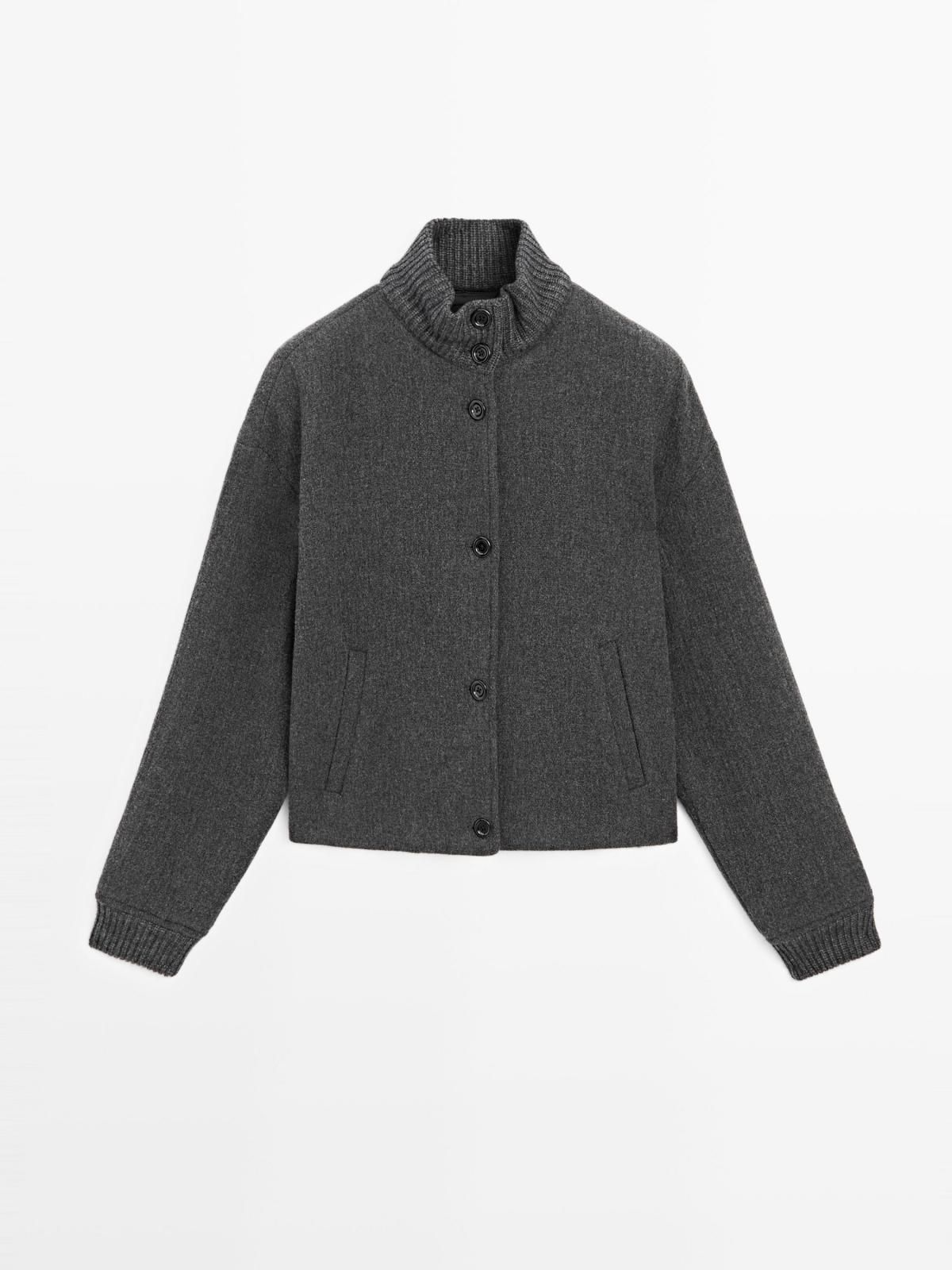 마시모두띠 테크니컬 울블렌드 보머 재킷 6730/525 GREY - 상품 이미지
