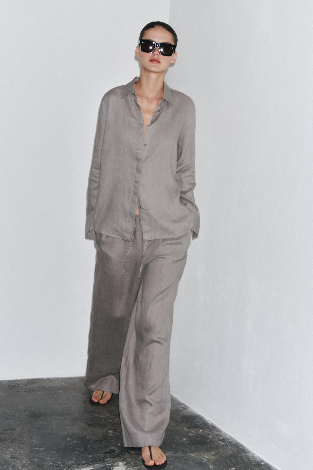 자라 내추럴 린넨 긴팔 셔츠 5344/241 LIGHT GREY - 상세 이미지 2