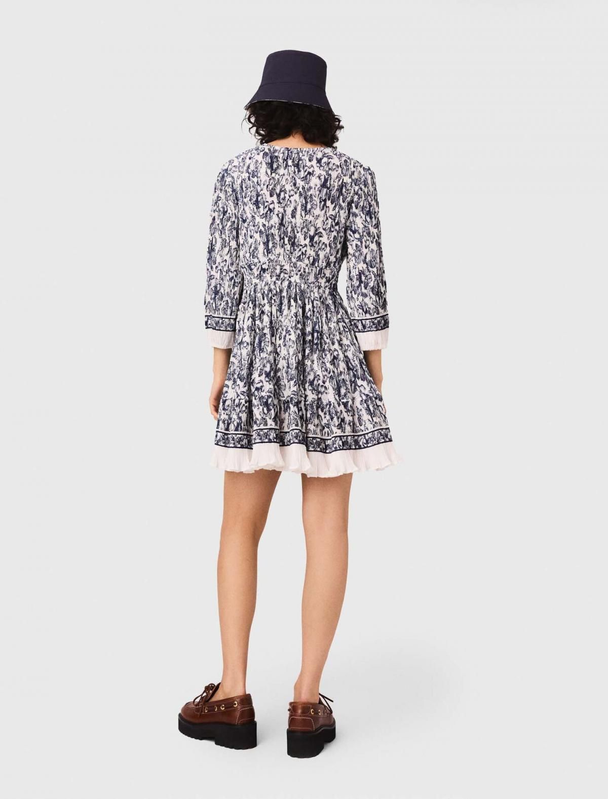 마쥬 프루티 플리츠 미니 원피스 3661601965722 BLEU FRUITS PRINT - 상세 이미지 4