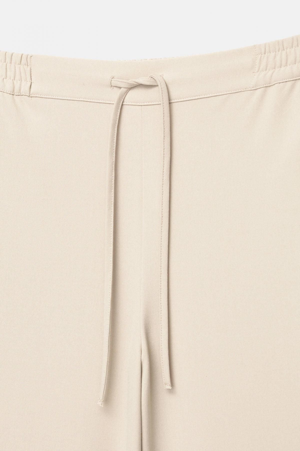 풀앤베어 와이드핏 베이지 플루이드 큐롯 팬츠 7675/200 SAND - 상세 이미지 3