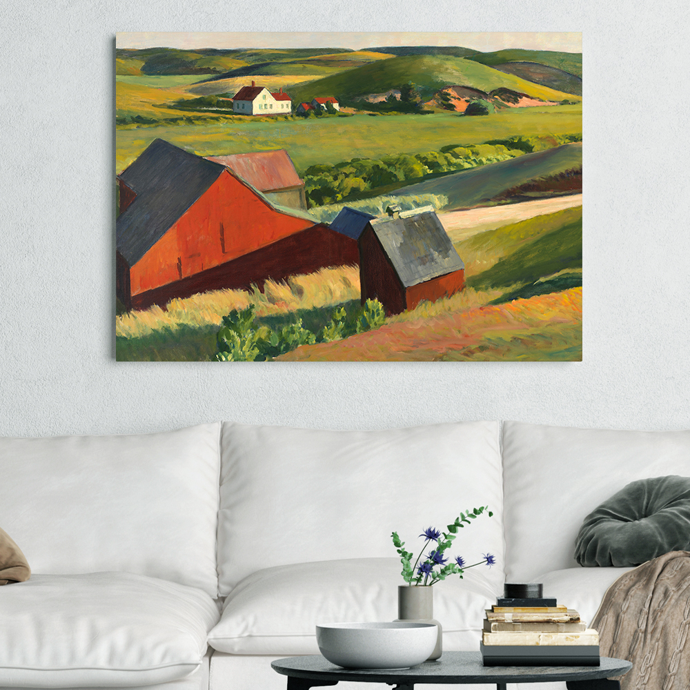 에드워드 호퍼 인테리어 그림 액자 포스터 명화 Cobb's Barns and Distant Houses 1933 - 상품 이미지