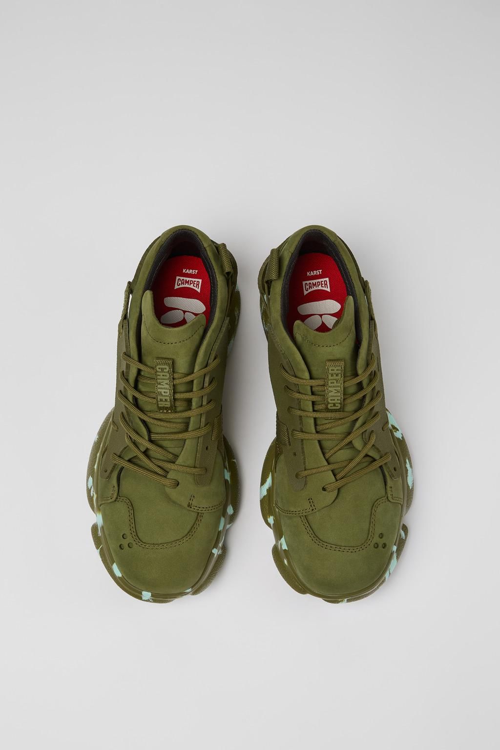 캠퍼 친환경 그린 테크니컬 여성 로우탑 스니커즈 Karst K201439-021 GREEN - 상세 이미지 4