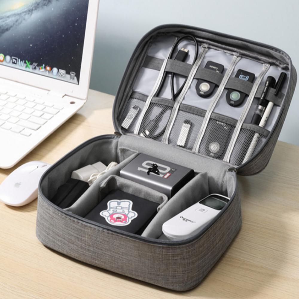 멀티 USB 케이블 충전기 보조배터리 디지털 다용도 외장하드 여행용 미니 정리 파우치 - 상품 이미지