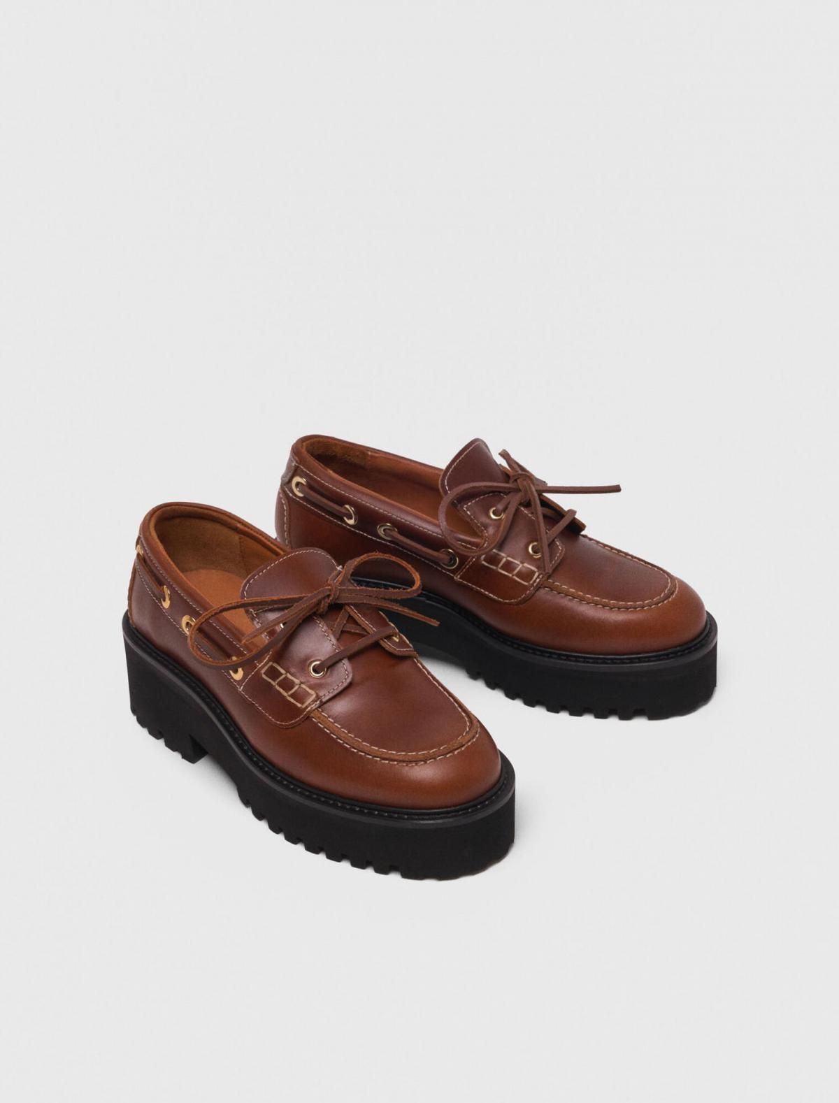마쥬 청키솔 레더 보트슈즈 로퍼 3661601967672 BRAUN - 상세 이미지 4