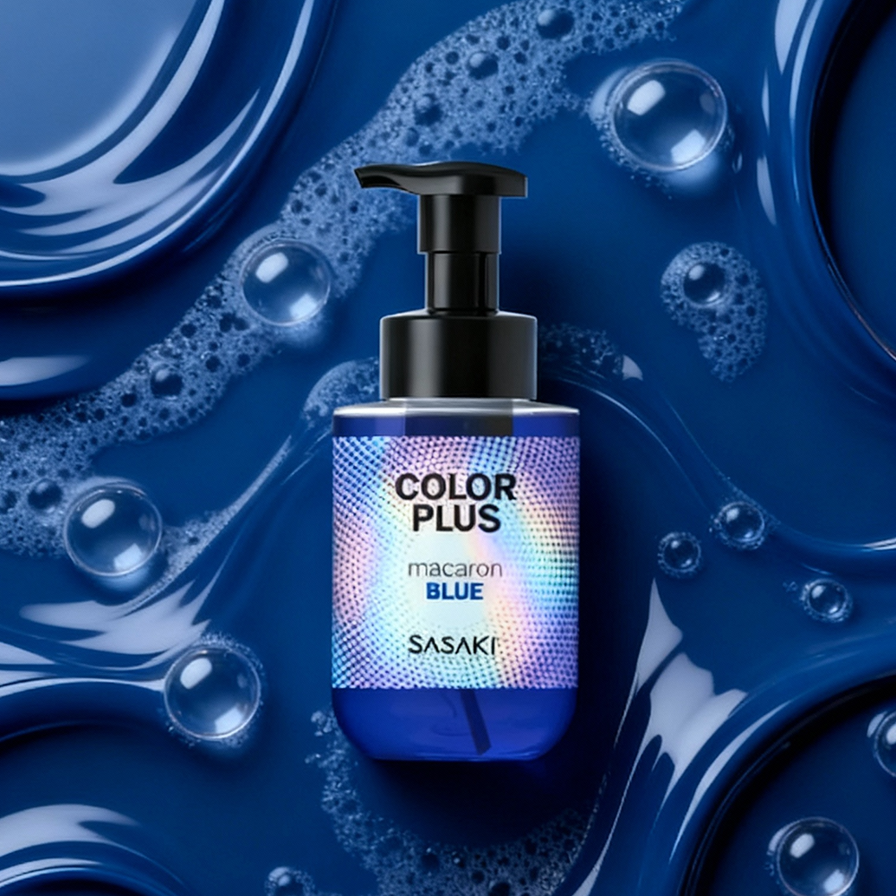 사사키 마카롱 보색 염색 컬러 샴푸 블루 300ml - 상세 이미지 3