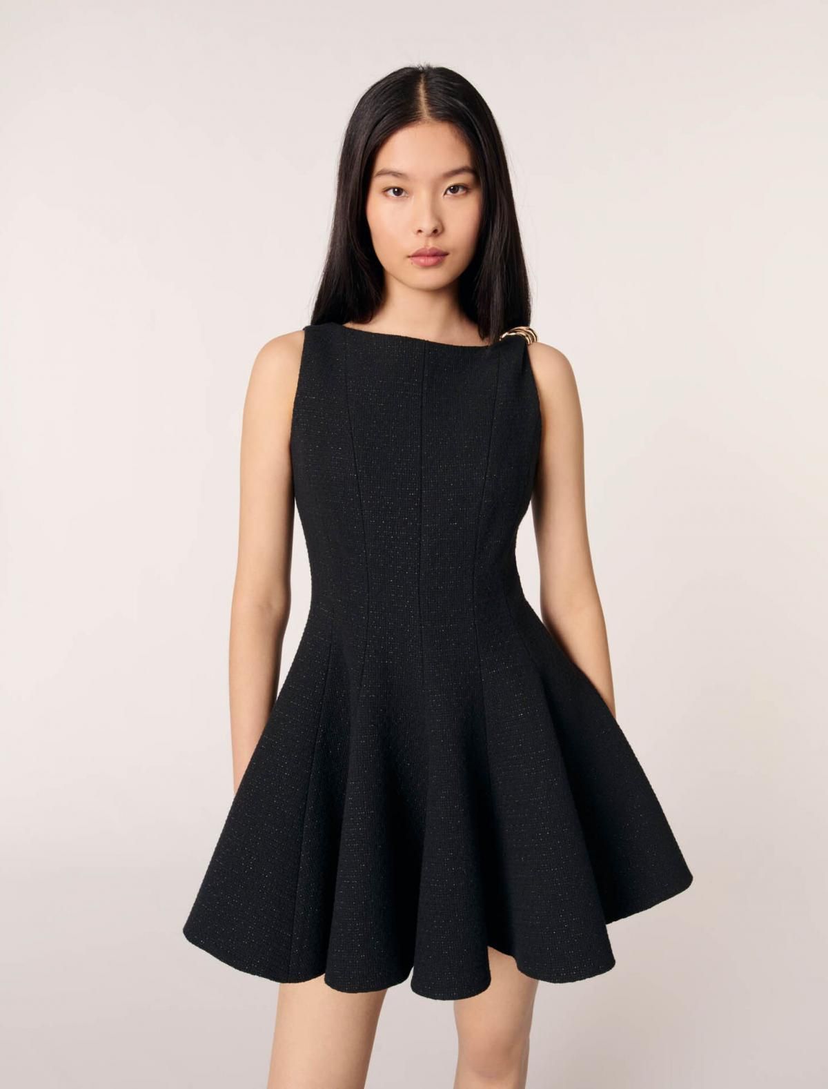 마쥬 골드 디테일 트위드 미니 원피스 3661601959592 SCHWARZ - 상세 이미지 5