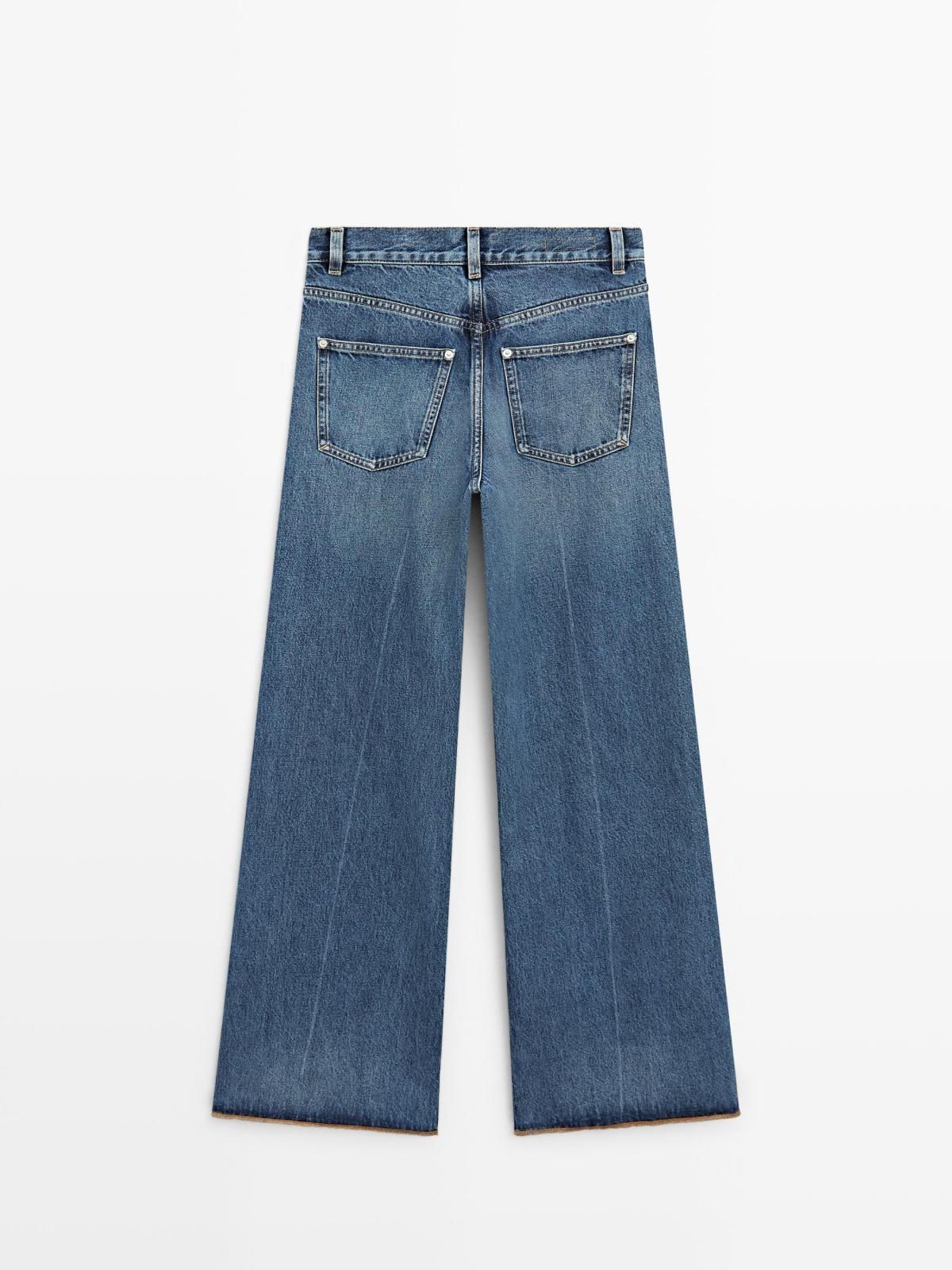 마시모두띠 하이웨이스트 데님 팔라조 와이드핏 청바지 5049/649 LIGHT BLUE - 상세 이미지 2