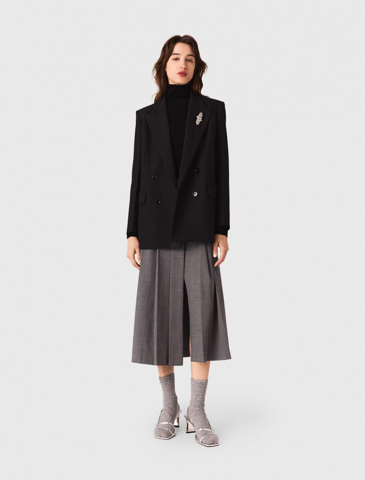 마쥬 테일러드 더블 브로치 블랙 재킷 3661601981821 SCHWARZ - 상세 이미지 2