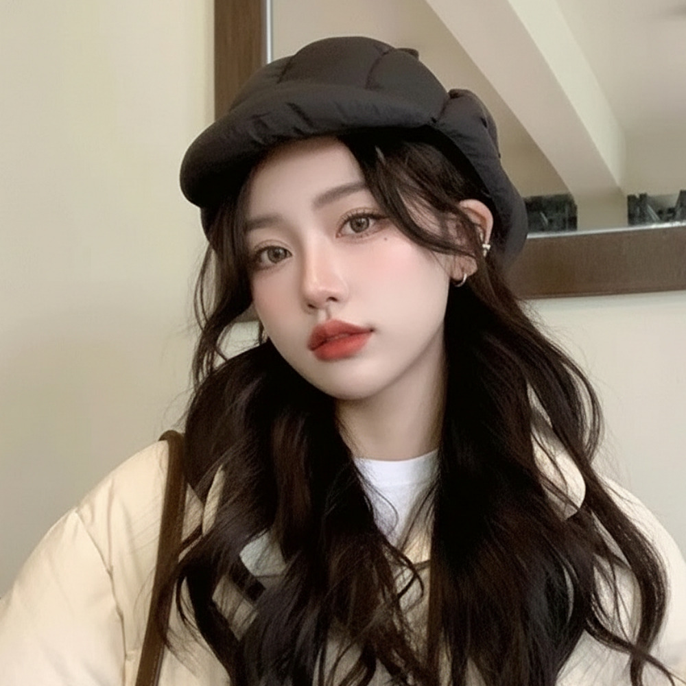 패딩모자 군밤 귀마개 덮개 방한모 스키 여성 귀도리 커플 캡 햇