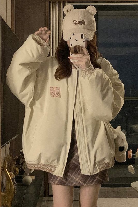 여성 두툼한 루즈핏 오버핏 누빔 패딩 점퍼 항공점퍼 빅사이즈 캐주얼 데일리 아우터 겨울 - 상세 이미지 5