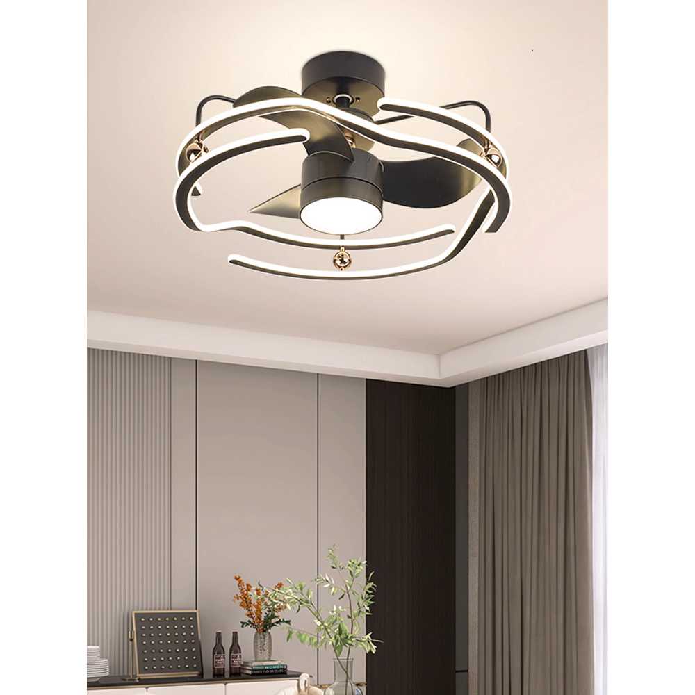 인테리어 실링팬 거실 방등 겸용 고급 LED 조명팬 화이트+골드 60cm 원격변환 - 상세 이미지 2