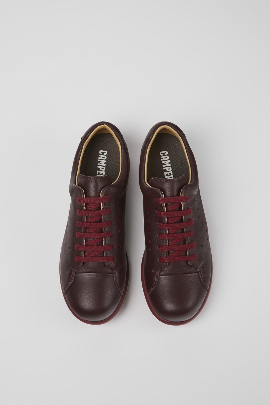 캠퍼 컴포트 레더 스니커즈 Pelotas XLite K200747-040 BURGUNDY - 상세 이미지 4