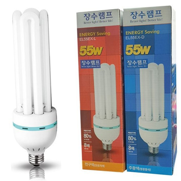절약형 절전형 삼파장 전구 26mm 삼파장 전구 55w 장수램프 - 상품 이미지
