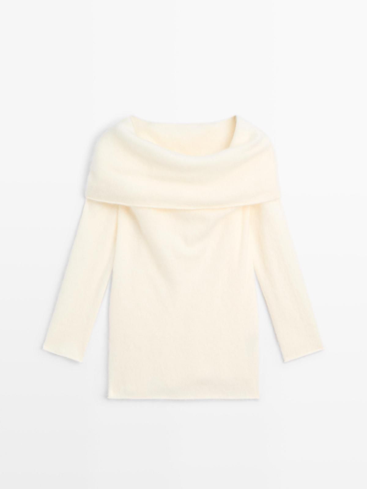 마시모두띠 오프숄더 소프트 울 캐시미어 스웨터 5828/939 OFF WHITE - 메인 이미지