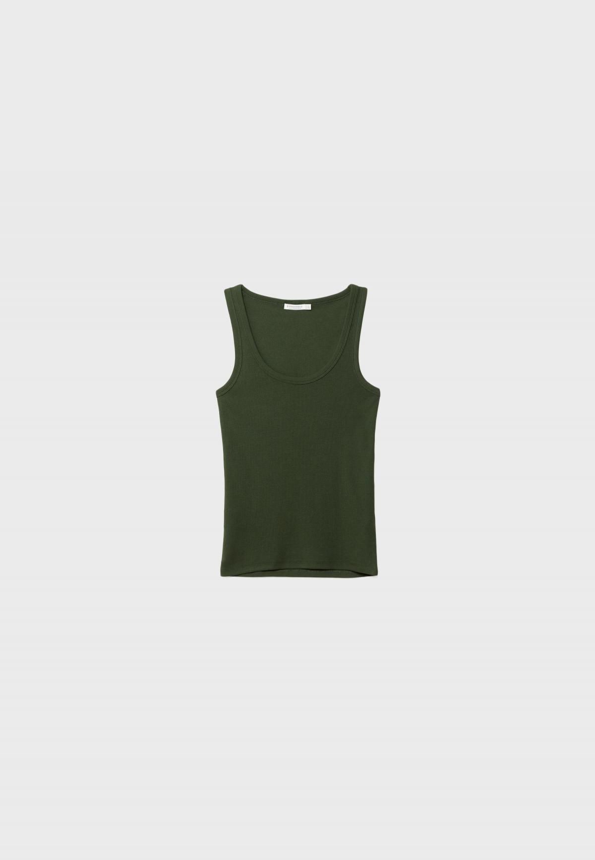 스트라디바리우스 미니멀 슬리브리스 스쿱넥 베이직 스트랩 탑 2575/251 GREEN - 상품 이미지