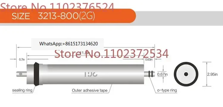 큰 플럭스 filmtec 역삼투막 2G 3013-800 gpd Ro 막
