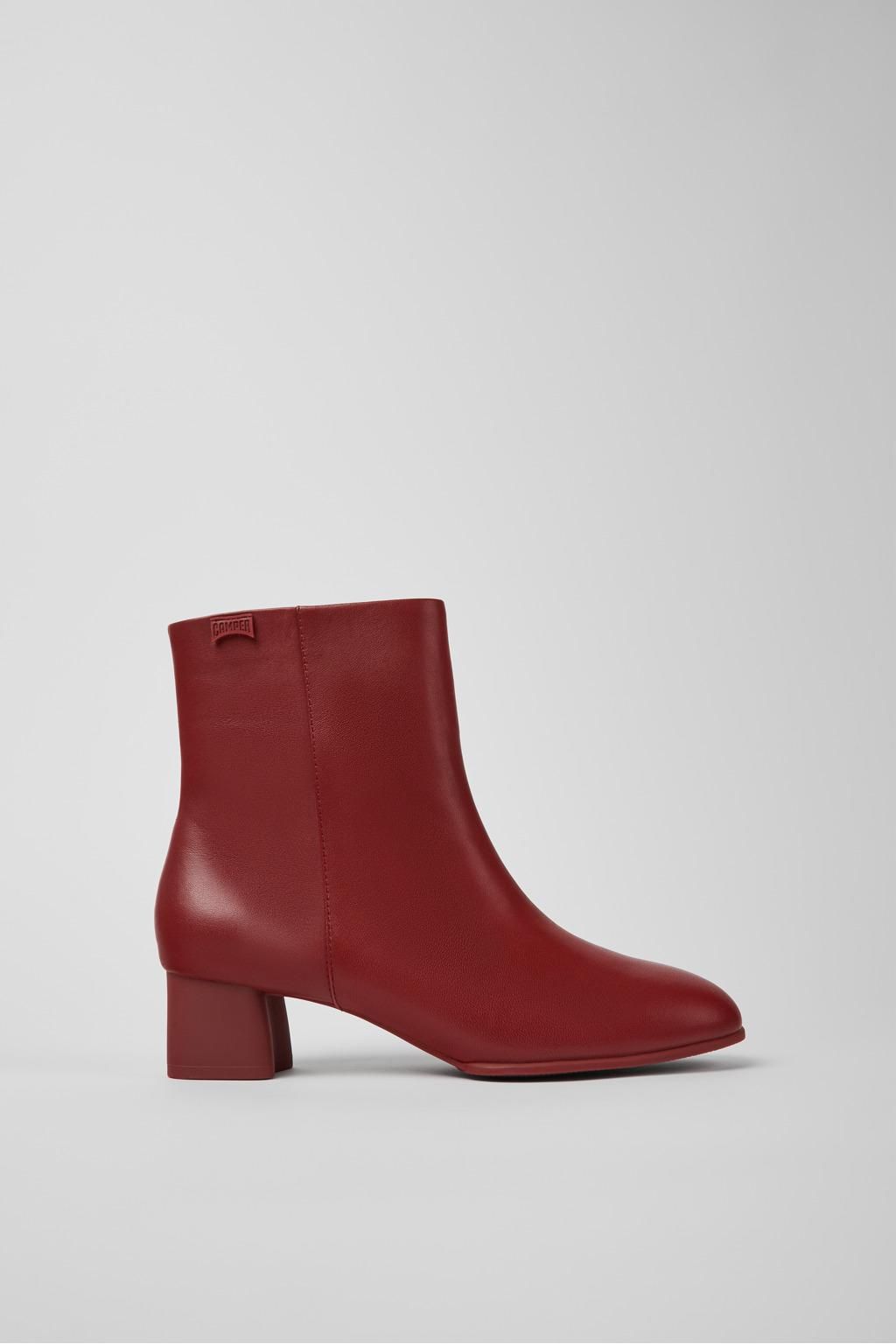 캠퍼 클래식 버건디 레더 앵클부츠 Katie K400664-005 BURGUNDY - 상품 이미지