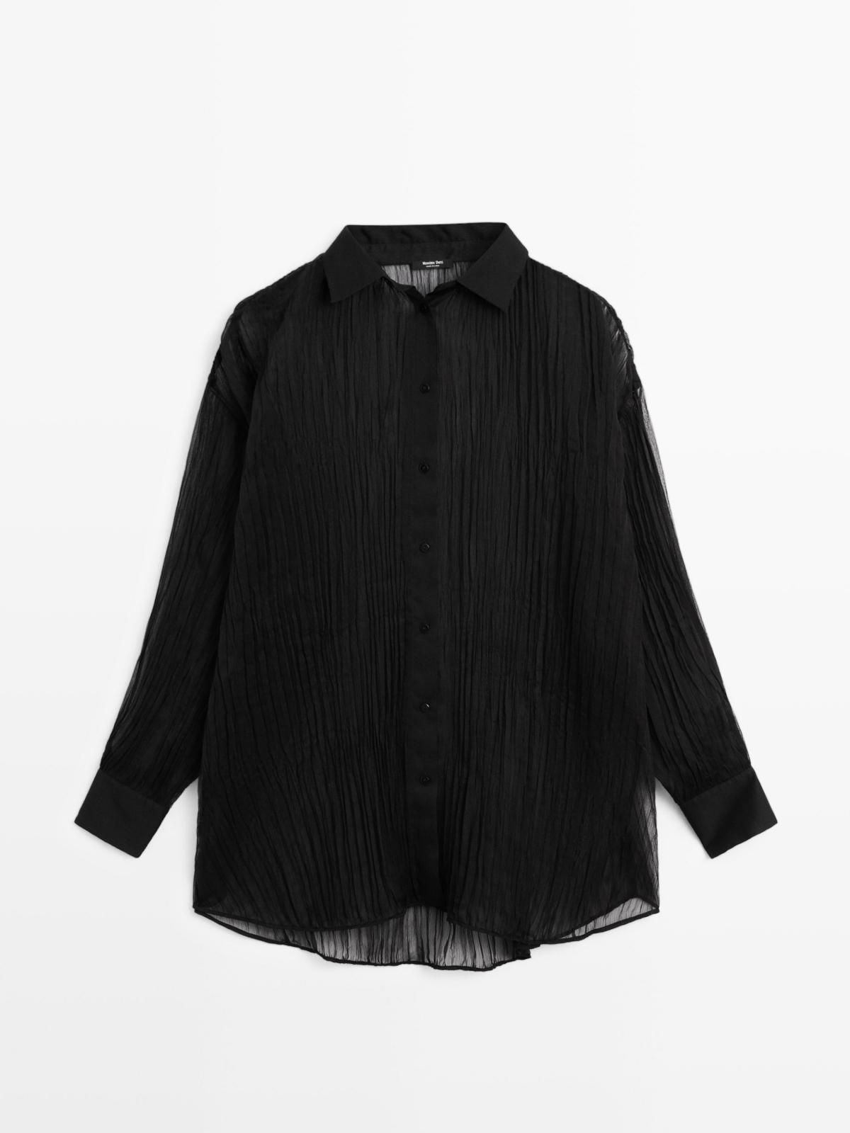 마시모두띠 테크니컬 플리츠 루즈핏 셔츠 블랙 6081/751 BLACK - 메인 이미지