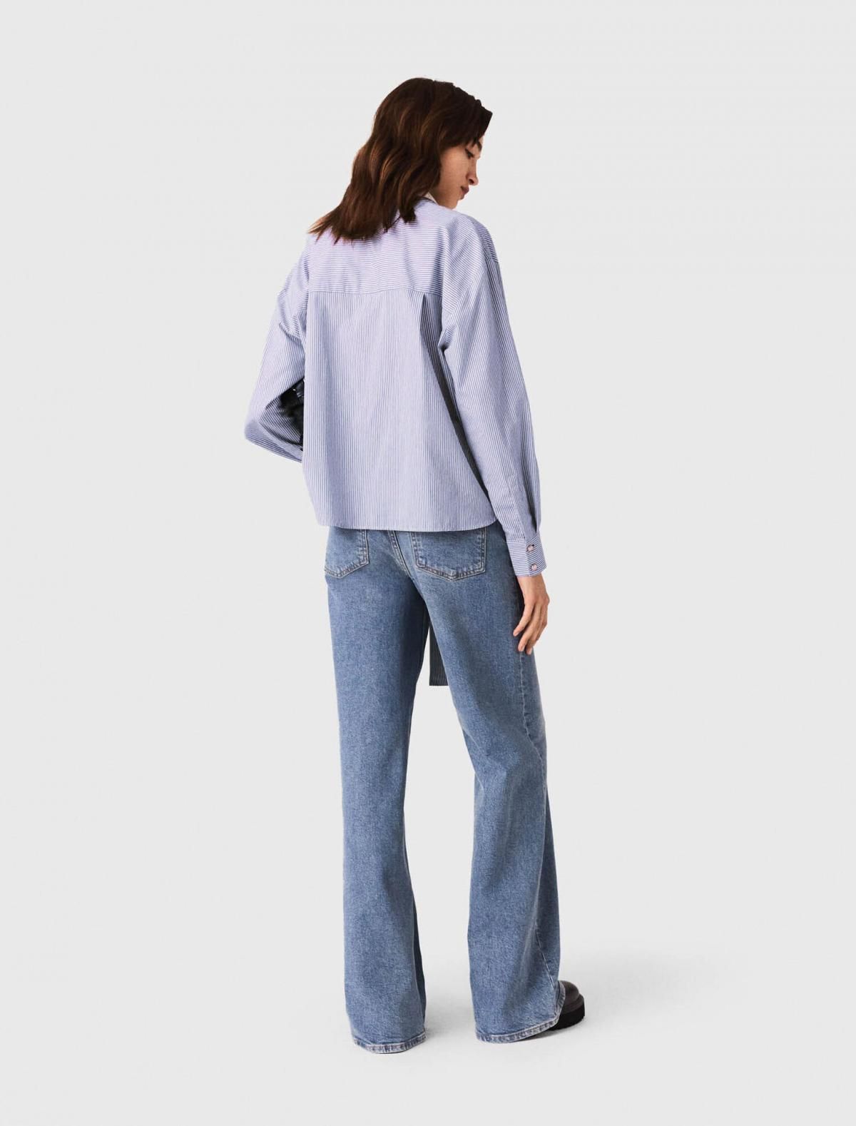 마쥬 스트라이프 라발리에 칼라 블라우스 3661601983313 HELLBLAU - 상세 이미지 4