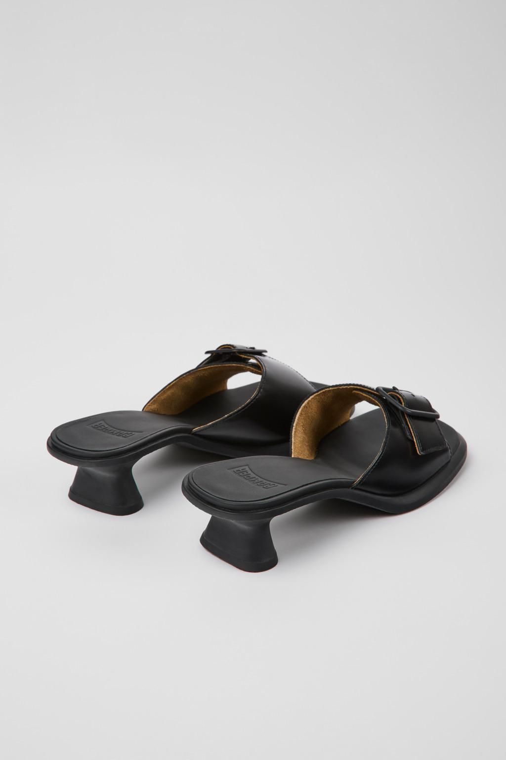 캠퍼 스트랩 블랙 레더 로우힐 샌들 Dina K201493-001 BLACK - 상세 이미지 3