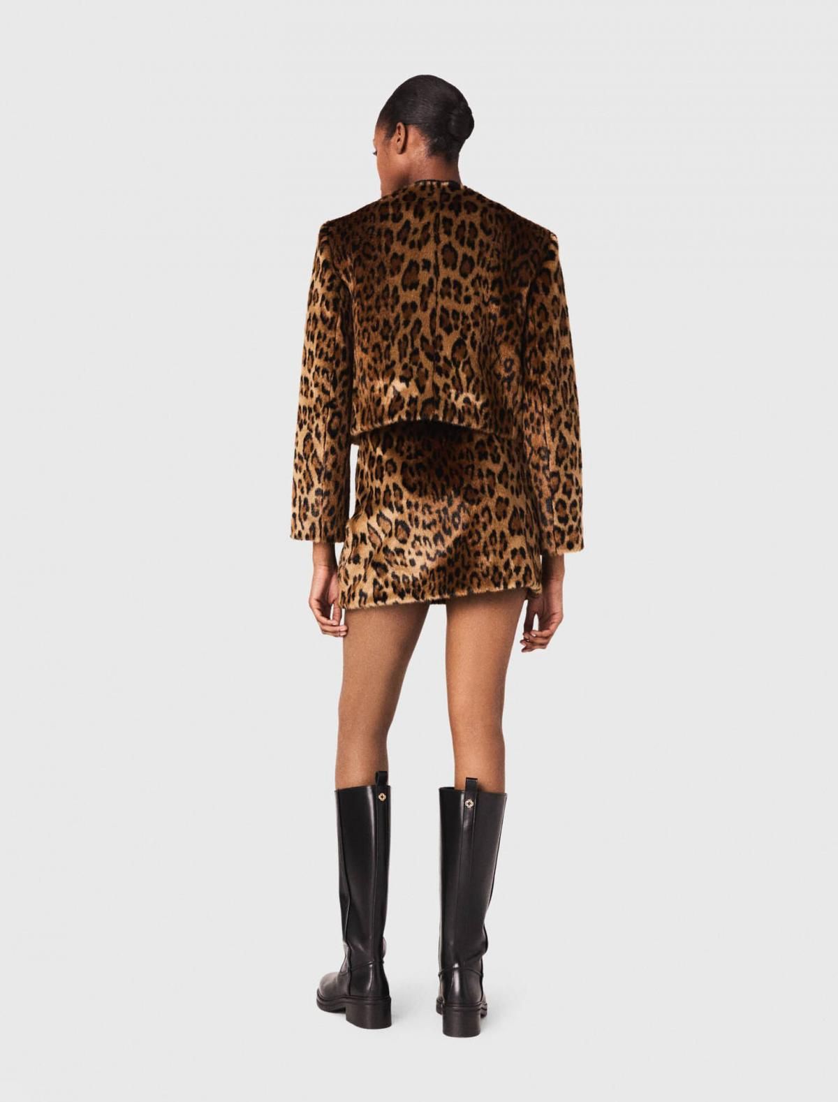 마쥬 페이크퍼 레오파드 크롭 재킷 3661601976988 GRAND LEOPARD PRINT - 상세 이미지 4