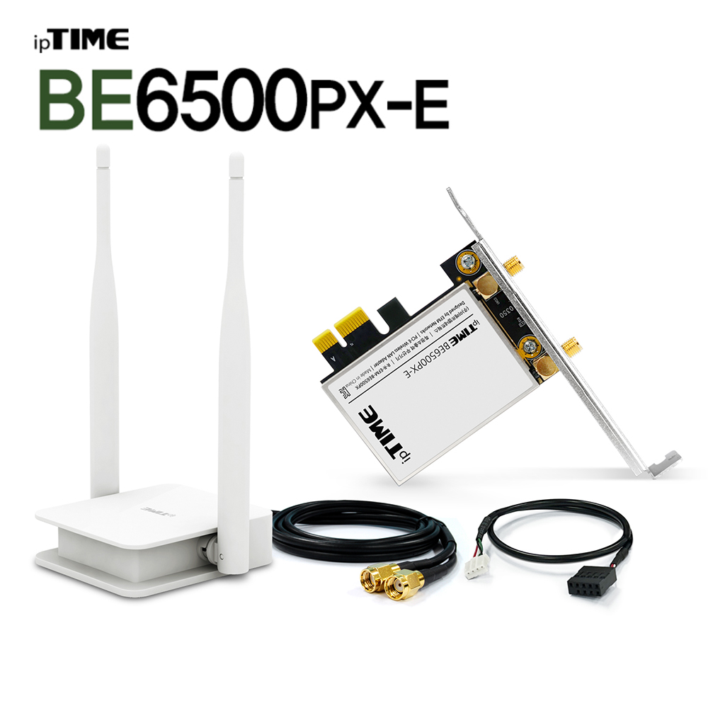 ipTIME BE6500PX 무선랜카드 Wi-Fi7 트라이밴드 블루투스 PCIe 데스크탑용 - 상품 이미지