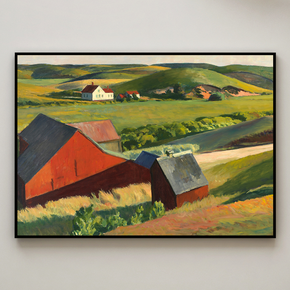 에드워드 호퍼 인테리어 그림 액자 포스터 명화 Cobb's Barns and Distant Houses 1933 - 상세 이미지 4