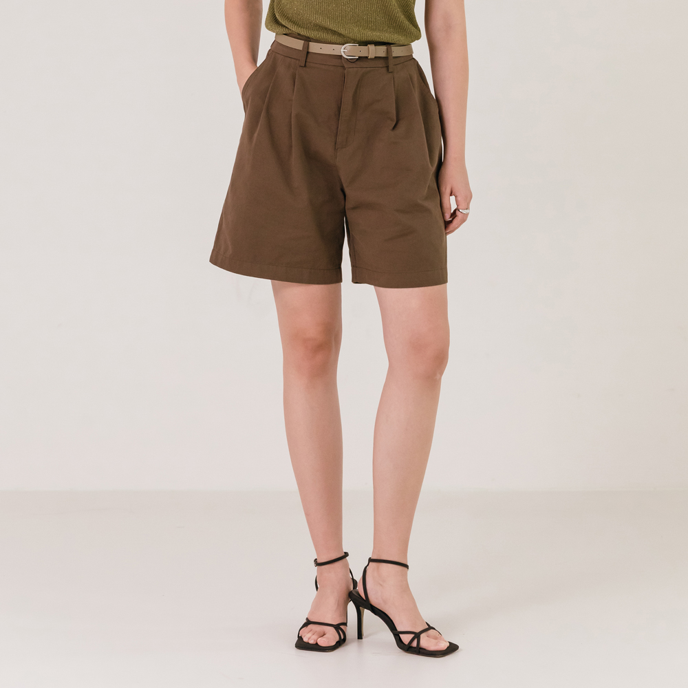 스탠다드 핀턱 하프 팬츠 벨트세트 - 상품 이미지