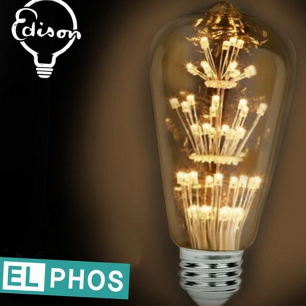 디자인 led 에디슨 전구 따뜻한 led 눈꽃 전구 엘포스 - 상품 이미지