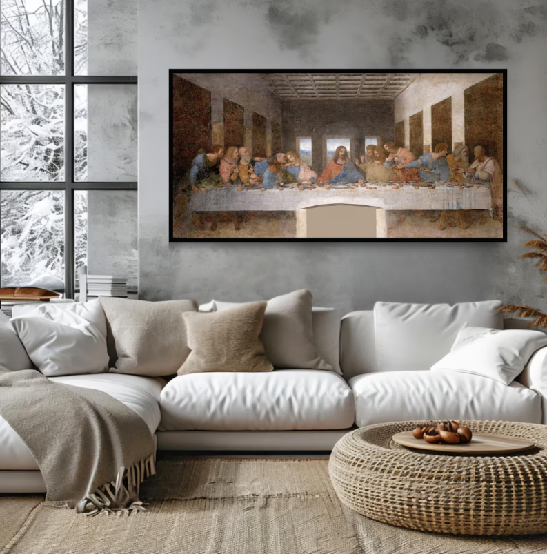 교회액자 레오나르도 다빈치 최후의만찬 그림 기독교 성당 교회 인테리어 액자 40X80cm - 상세 이미지 2