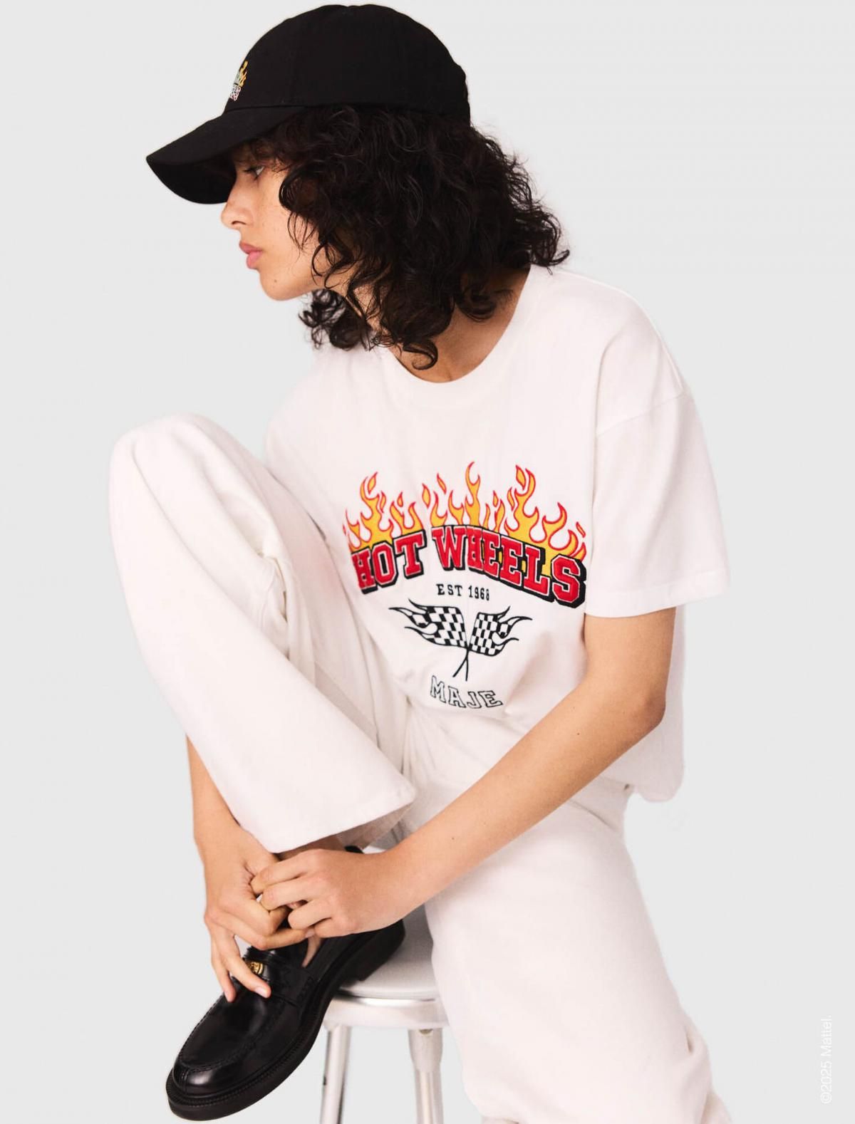 마쥬 레이싱 그래픽 크롭 반팔 티셔츠 3661601964923 WEISS - 상세 이미지 5