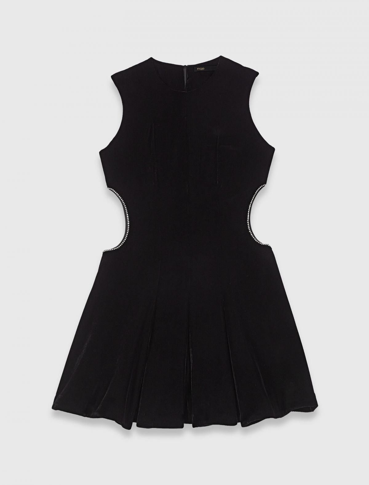 마쥬 럭셔리 벨벳 스트라스 진주 미니 원피스 3661601982040 SCHWARZ - 상품 이미지