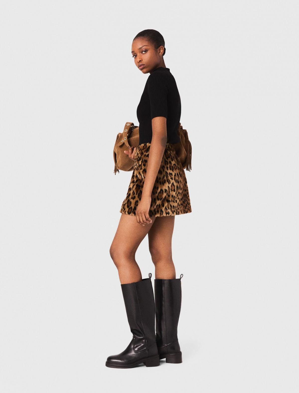 마쥬 레오파드 페이크 퍼 미니 스커트 3661601976889 GRAND LEOPARD PRINT - 상세 이미지 3