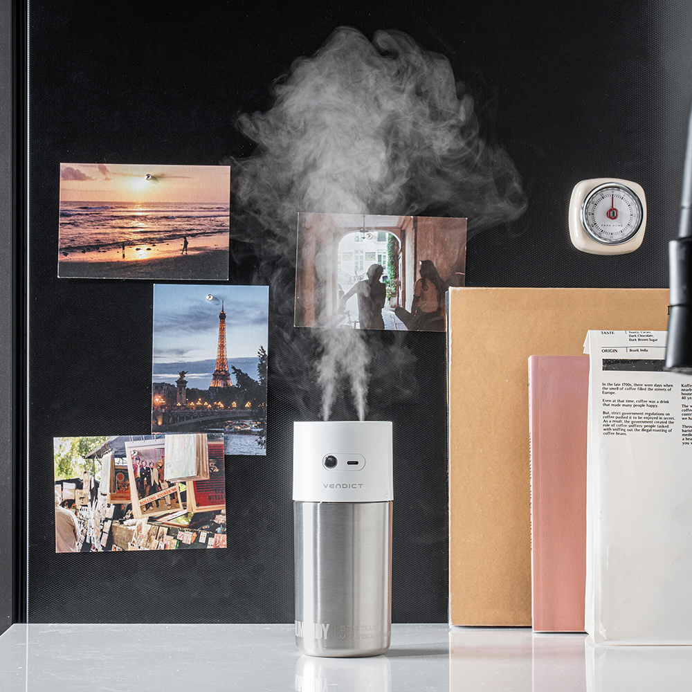 벤딕트 미니 가습기 초음파 사무실 탁상용 스텐 휴대용 무선 통세척 휴미디