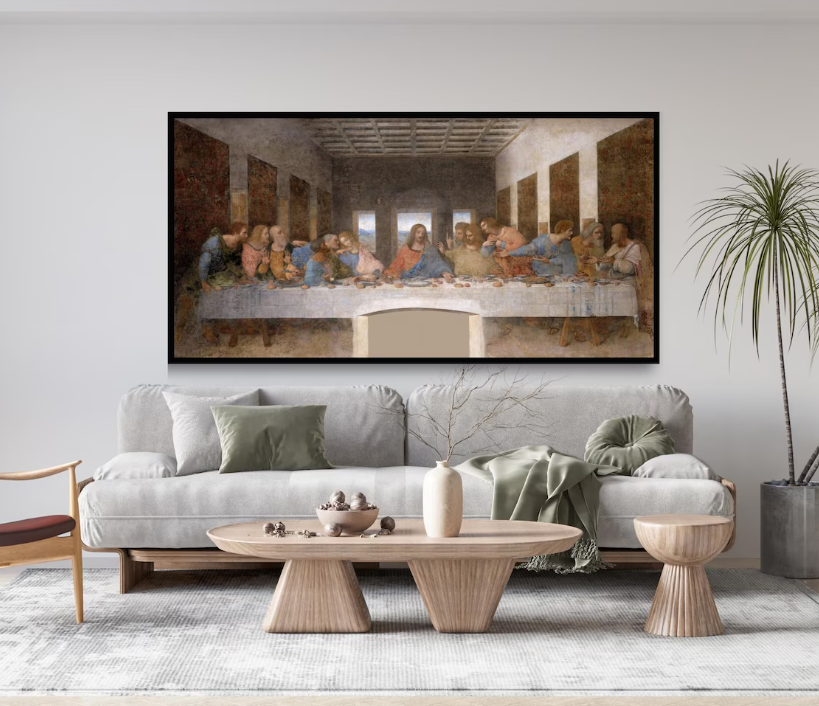 교회액자 레오나르도 다빈치 최후의만찬 그림 기독교 성당 교회 인테리어 액자 40X80cm - 상세 이미지 4