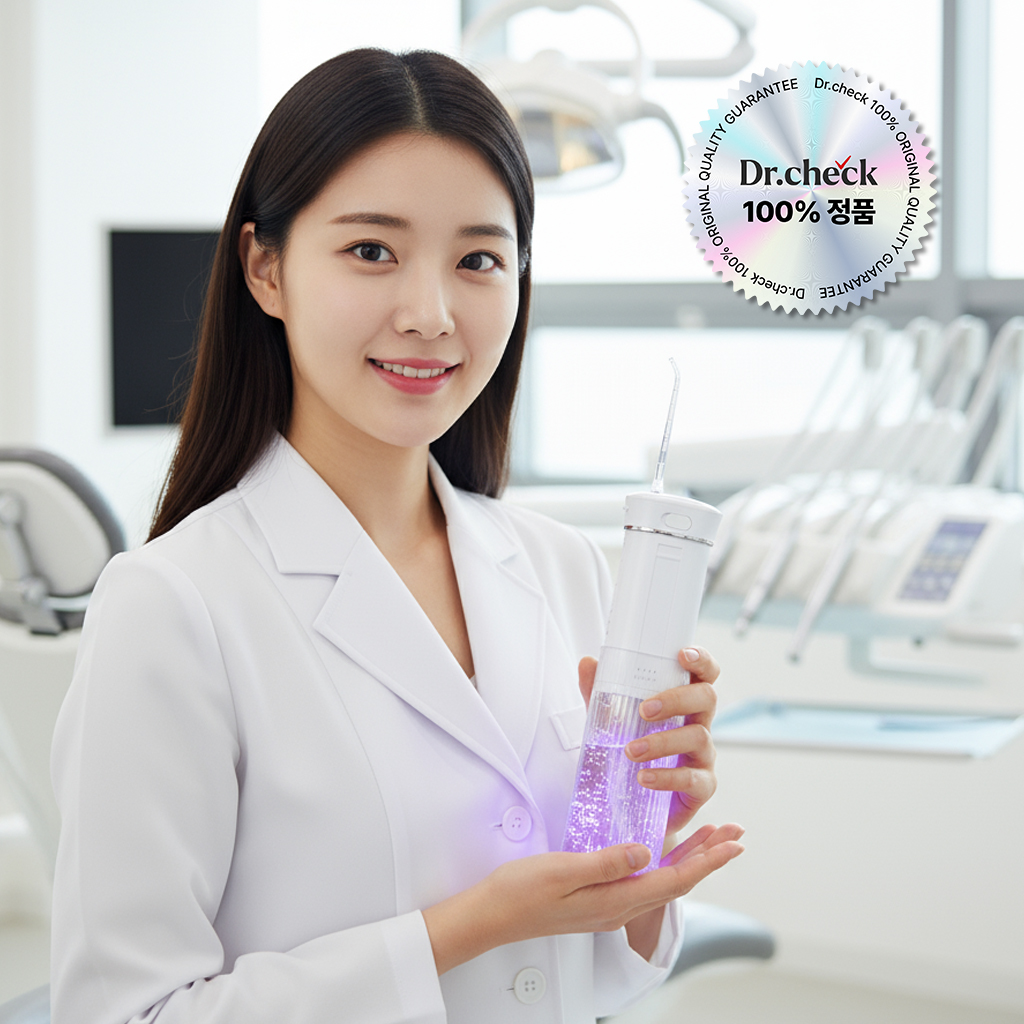 닥터체크 포켓워시UV 휴대용 구강세정기 전동 칫솔 물치실 무선 물칫솔 물양치 치아 치간 이미지 2