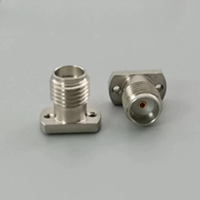RF 밀리미터파 커넥터 SMA 스테인레스 스틸 2홀 플랜지 DC-18G 암 SMA-KFD