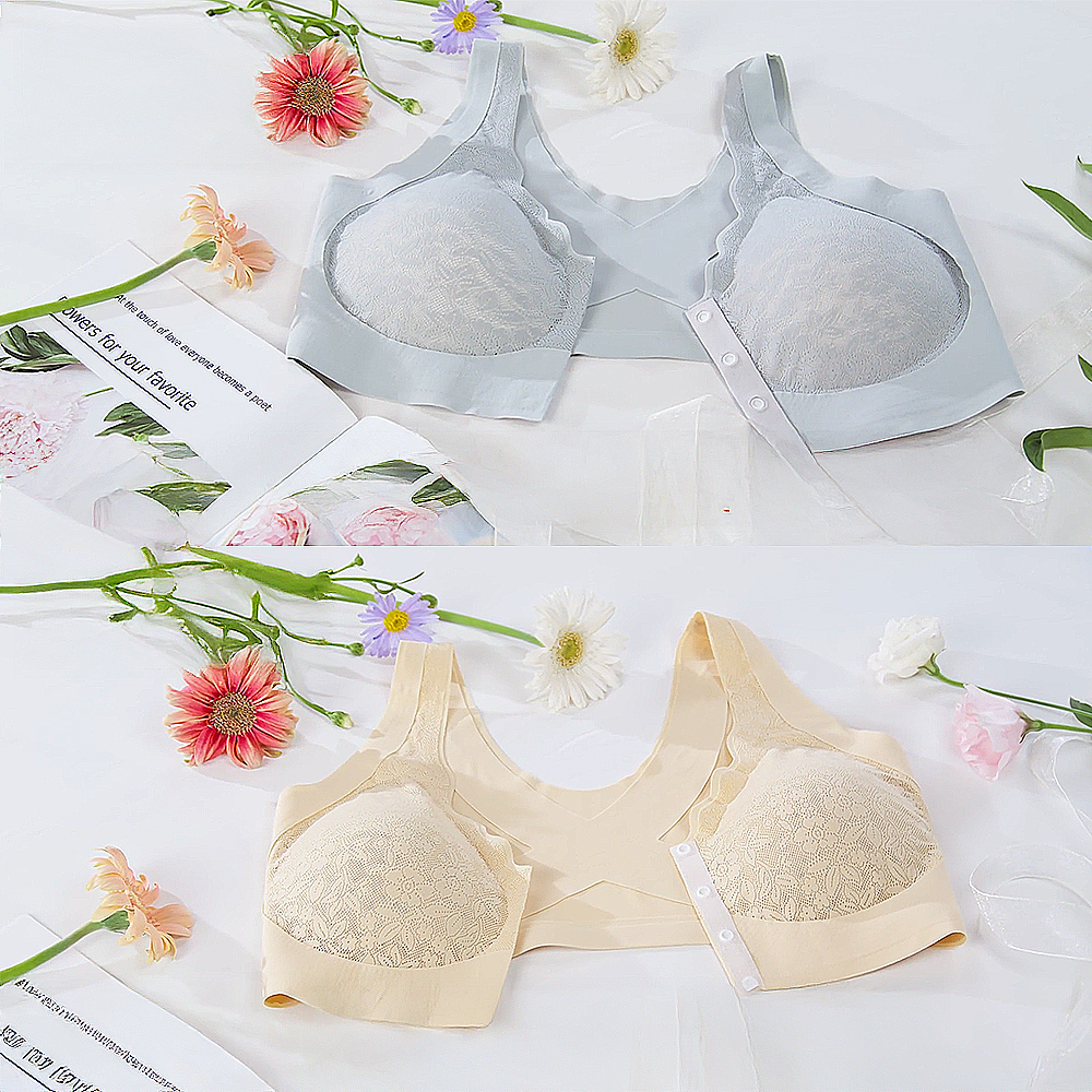 이블링파리 바로업 이지브라 1세트 2종 자세교정 앞후크 등살 입는 속옷 브레지어 심리스 - 상세 이미지 2