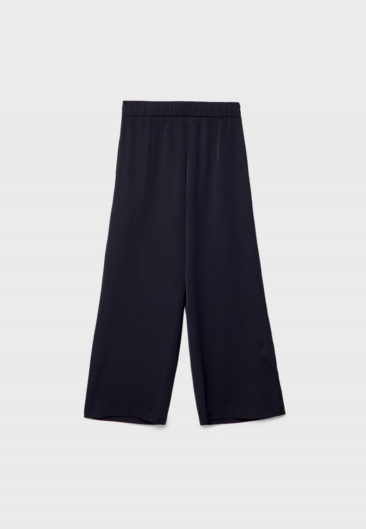 스트라디바리우스 하이웨이스트 테크니컬 와이드 슬랙스 팬츠 1221/230 BLACK - 상세 이미지 3