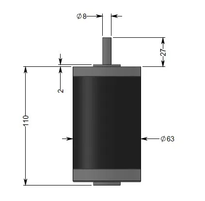 63 영구 자석 DC 모터 24V 85W 3400RPM