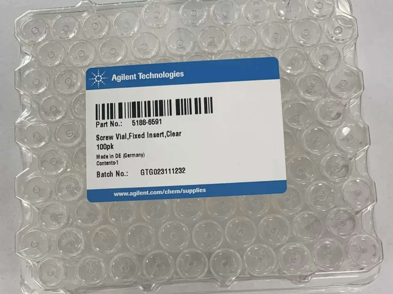 고정 인서트가 바이알 5188-6591 300L 인서트 볼륨 100/pk