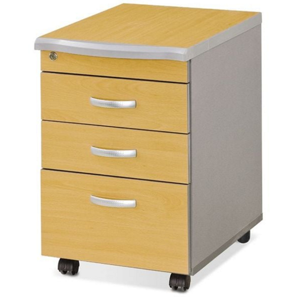 바퀴형 사무용 이동 서랍 목재 오피스 이동 서랍장 개인 3단