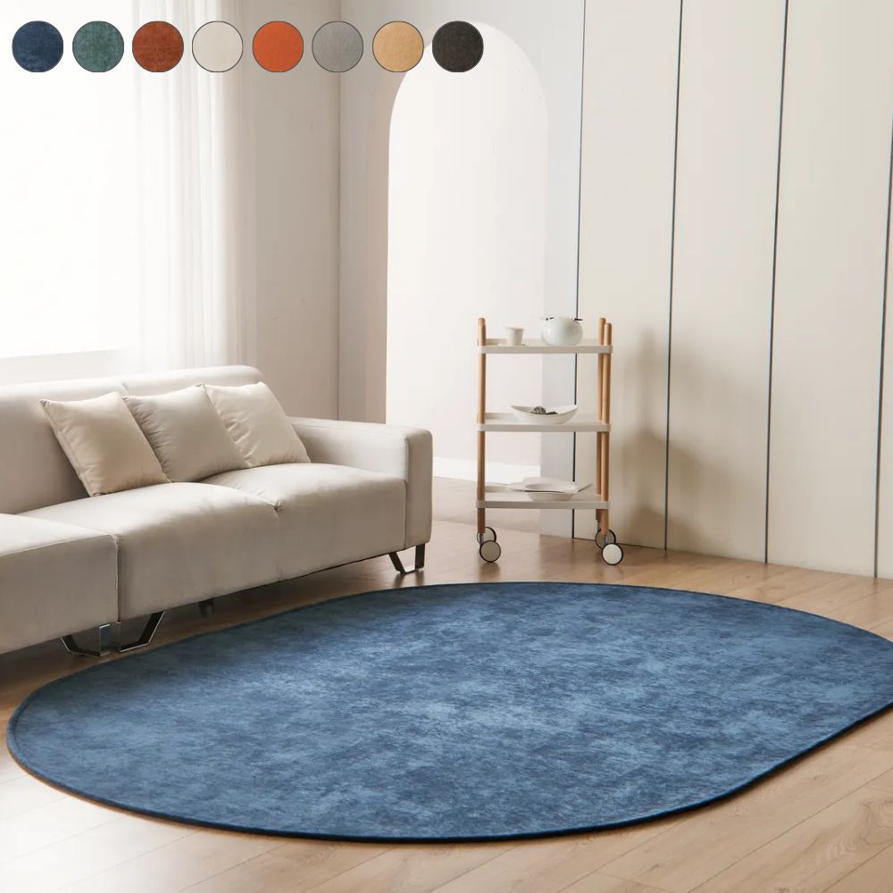 8컬러 14사이즈 포인트 방수러그 주문제작 카페트 미드나잇블루, (타원)200x300cm