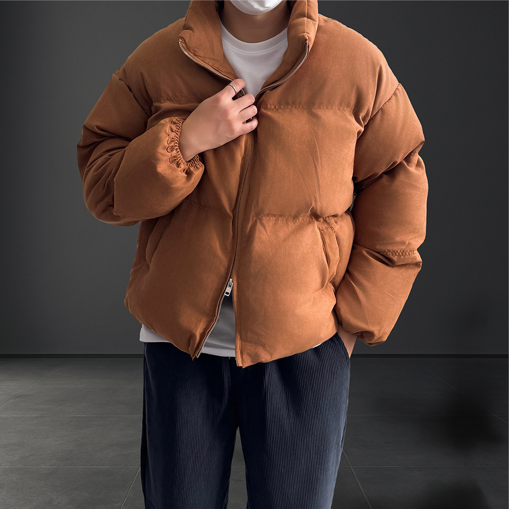 남자숏패딩 스웨이드 크롭 푸퍼 점퍼 헤비아우터 - 상세 이미지 4