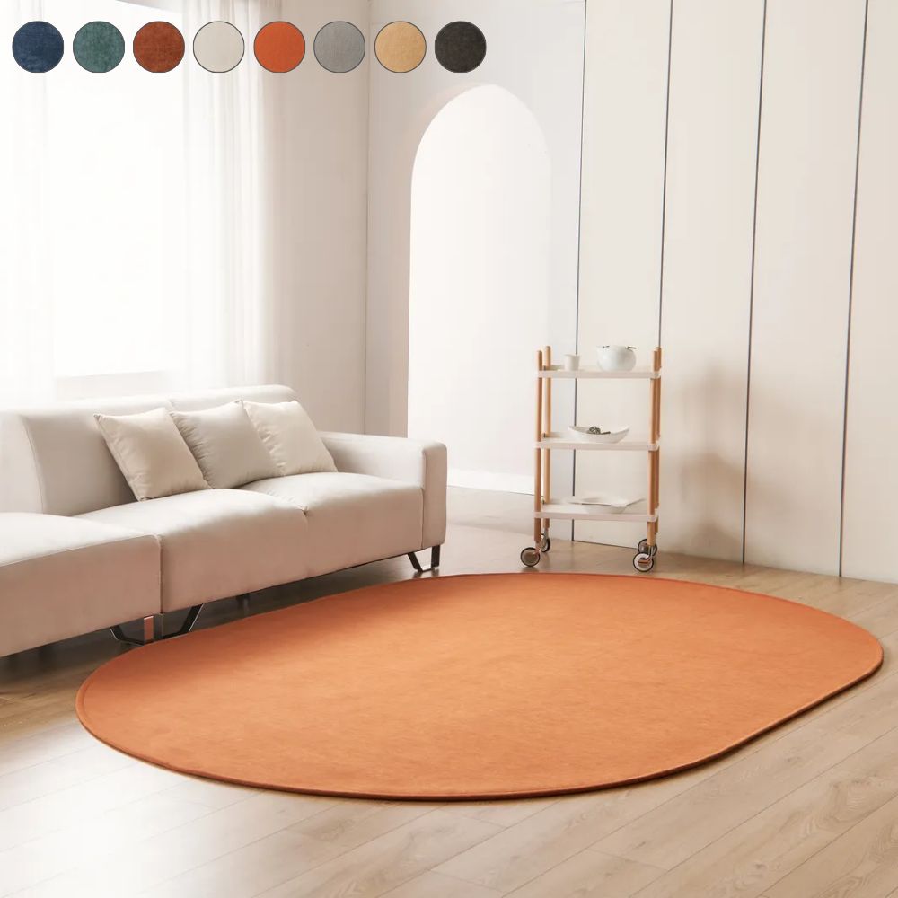 8컬러 14사이즈 포인트 방수러그 주문제작 카페트 선셋오렌지, (타원)200x300cm