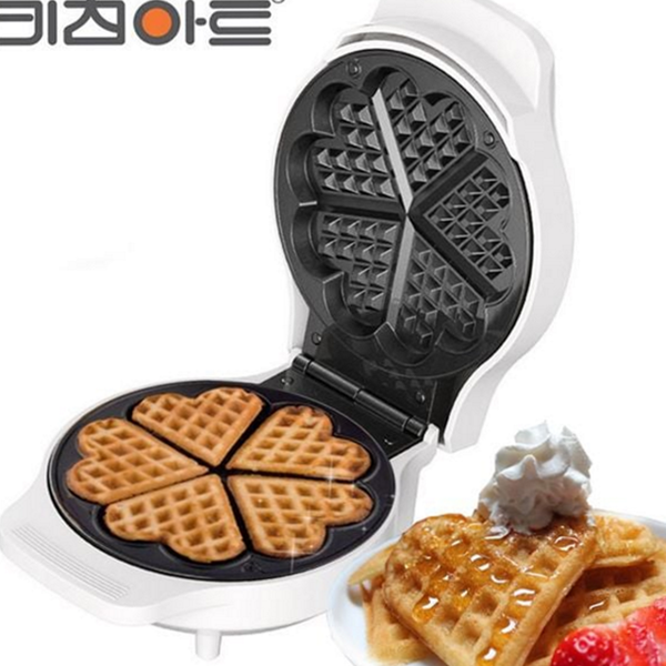하트 와플 메이커 미니 크로플 메이커 가정용 베이킹
