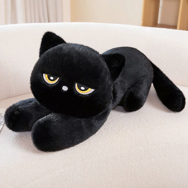 고양이 롱쿠션 안고자는 베개 임산부용 침대 소파 등받이 블랙캣 스몰 60cm - 메인 이미지